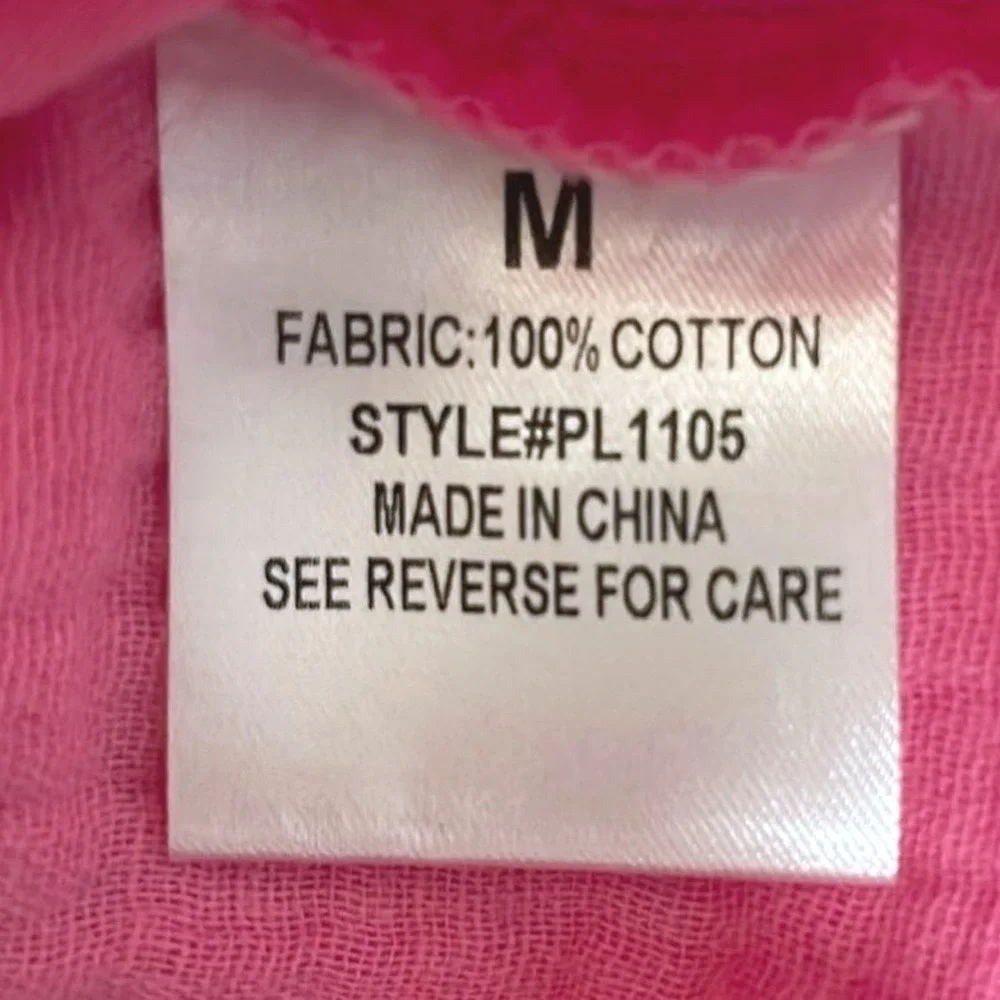 Pink Lily Cami Tank Pink Distressed‎ Gauze Cotton Boho Summer Women Medium